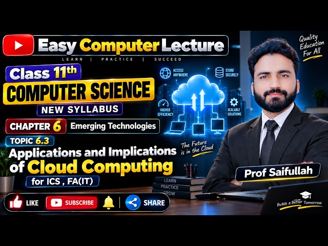 6.3 Applications & Implications of Cloud Computing | Chapter 6 | ICS&FA(IT)Class 11 Computer Science