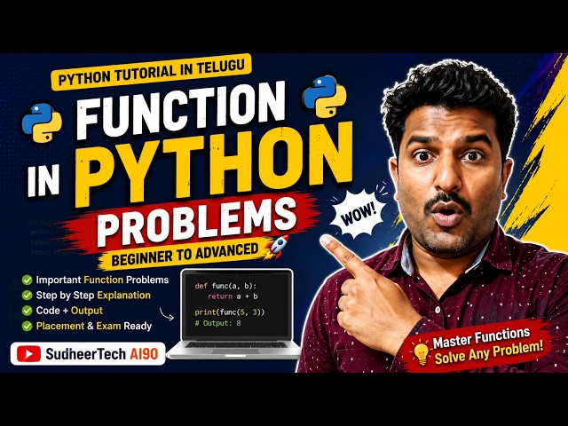 Python Functions Explained with Programs | Beginner to Advanced | Telugu