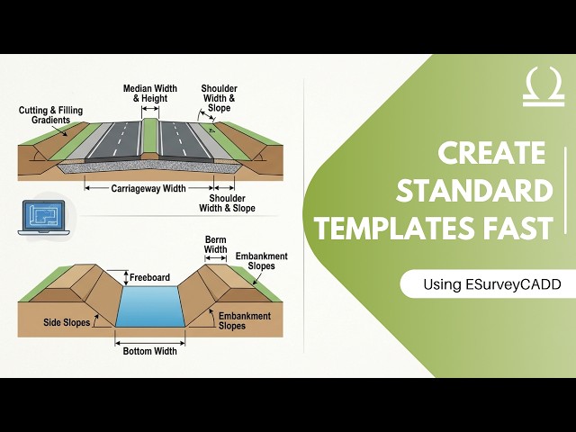 Standard Cross-Section Templates | Quickly Create Road & Canal Templates in ESurvey CAD