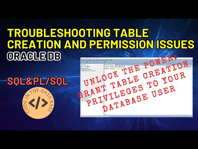 Basic SQL: Troubleshooting Table Creation and Permission Issues