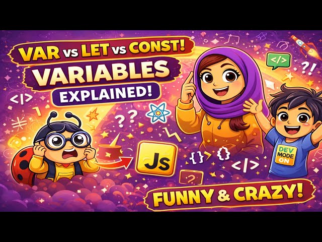 JavaScript Variables Explained 😉 | Funny Coding in Urdu (Animated)
