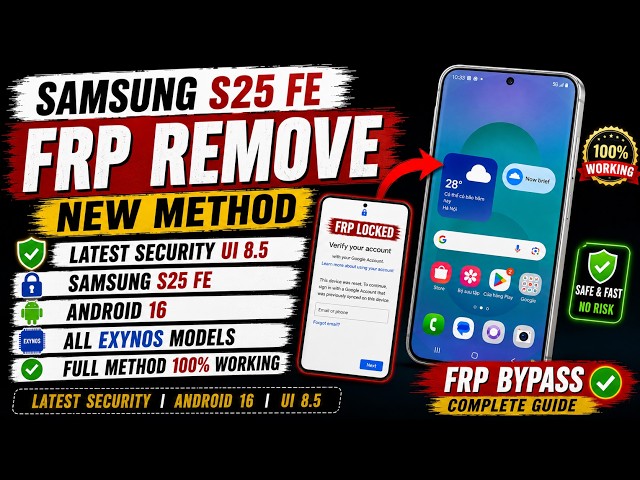 Samsung Exyons FRP Remove Final Method | Without Server New Security UI 8.5 | Samsung S25 FRP Bypass