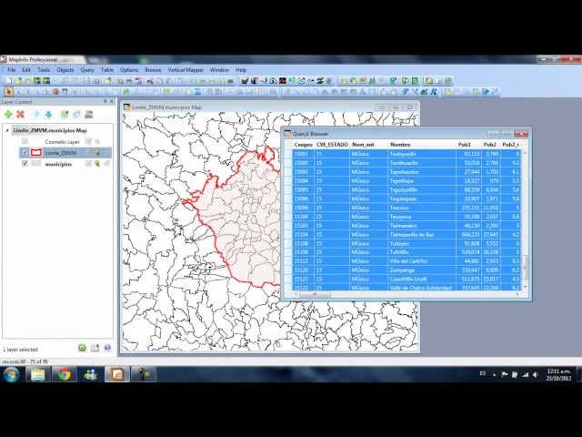 Taller de Mapinfo 11 - Selección con Boundary y Actualización con identificadores iguales