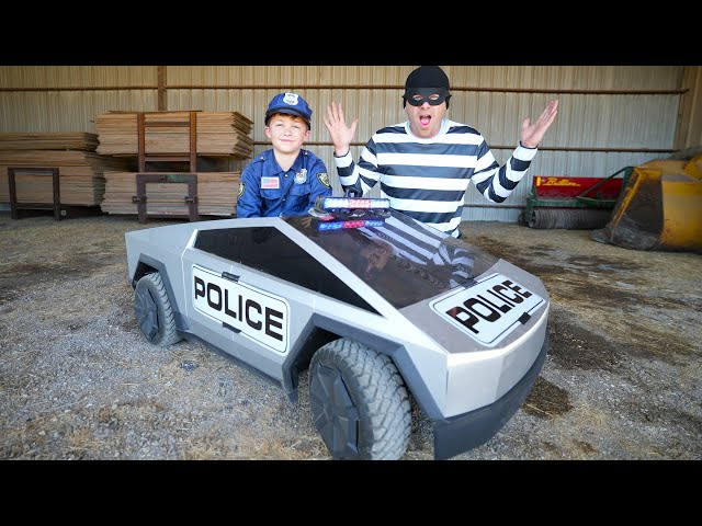 Using Police Cybertruck to Stop Bad Guys on the Farm