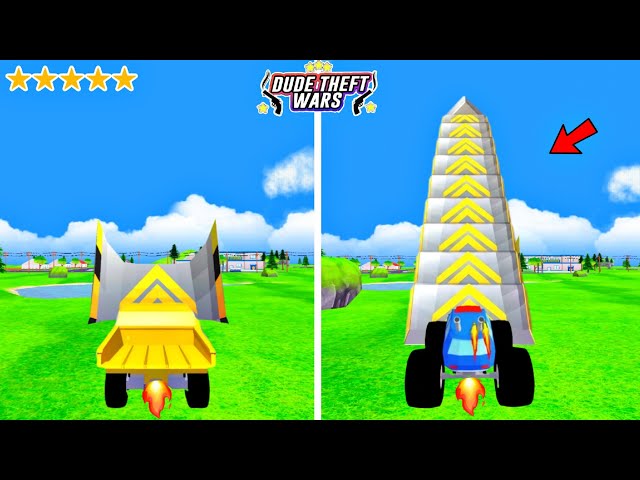 EVERY vehicles vs INSANE Mega Ramp in Dude Theft Wars!