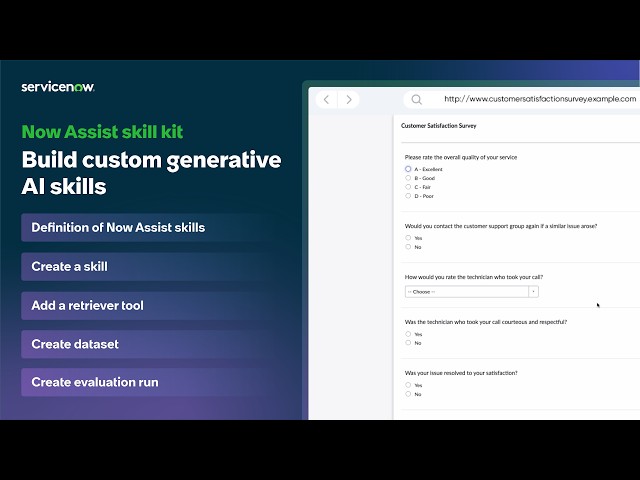 Now Assist Skill Kit | Build custom generative AI skills