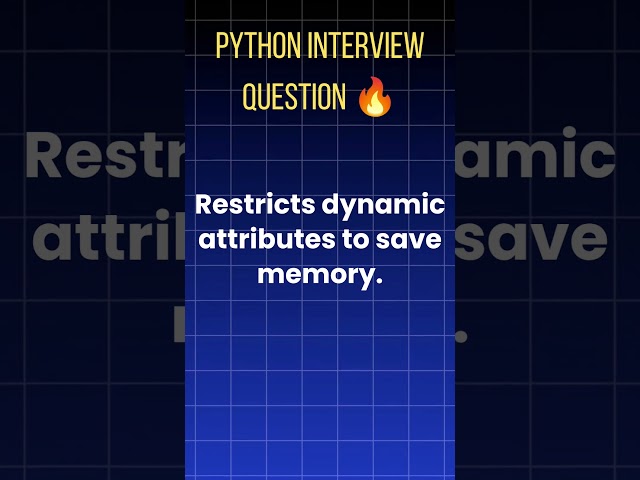 Python Interview Question 🔥 What Is slots in Python? | Memory Optimization | SSLABS