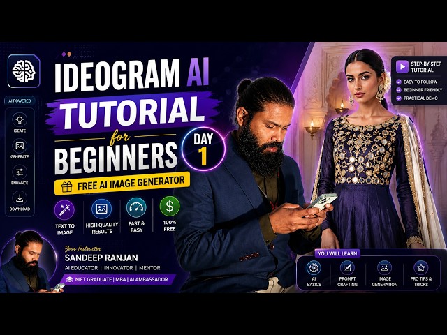 Ideogram AI Tutorial for Beginners — Free AI Image Generator (Day 1) | Sandeep Ranjan | #ai