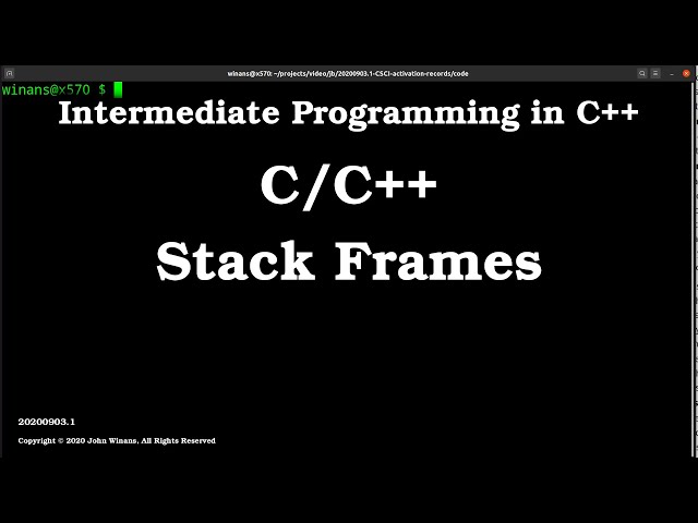C/C++ Stack Frames and gdb