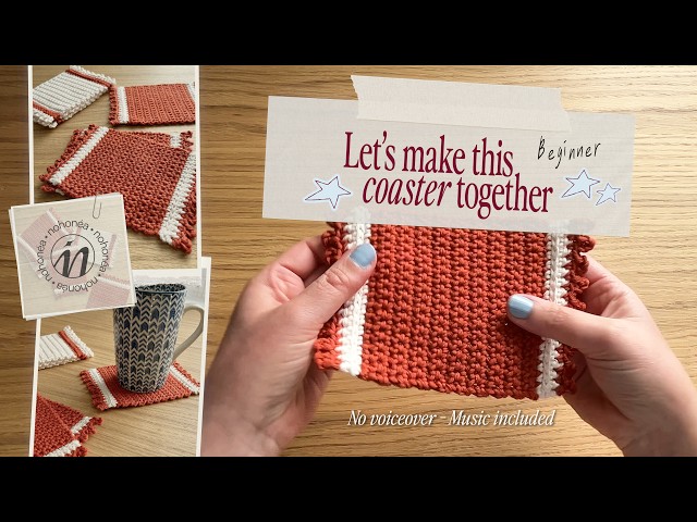 Fall Crochet Coaster for Beginners | Easy & Cozy Silent Tutorial