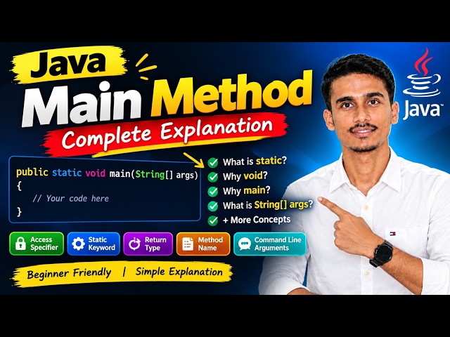 Java Main Method Explained | public static void main() | Java Tutorial for Beginners