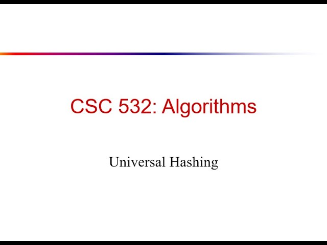 18-3 Universal Hashing