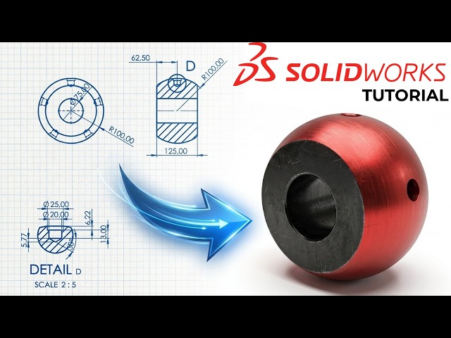 SolidWorks Tutorial for Complete Beginner - Hole on a Surface