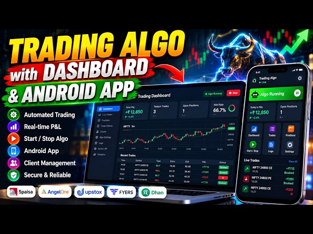 Trading Algo with Dashboard & Android App | Automated Trading System for Indian Markets #AlgoTrading