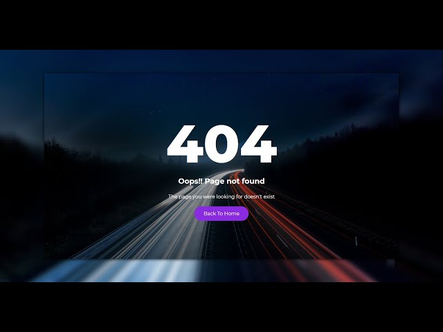 404 Error Page Design| HTML & CSS tutorial
