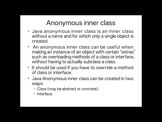 Inner classes in Java
