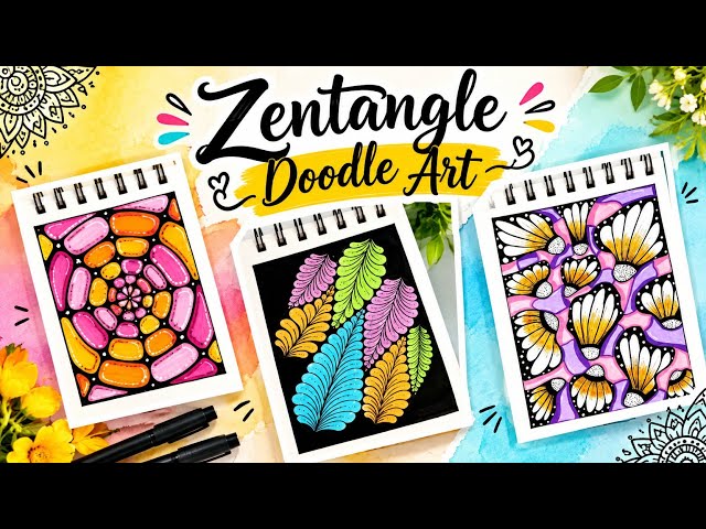 Beautiful Zentangle Doodle Art | Easy & Relaxing Zentangle Art Tutorial | #zentangle #doodle
