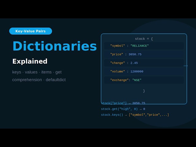 8. Master Python Dictionaries | Keys, Values & Dictionary Methods