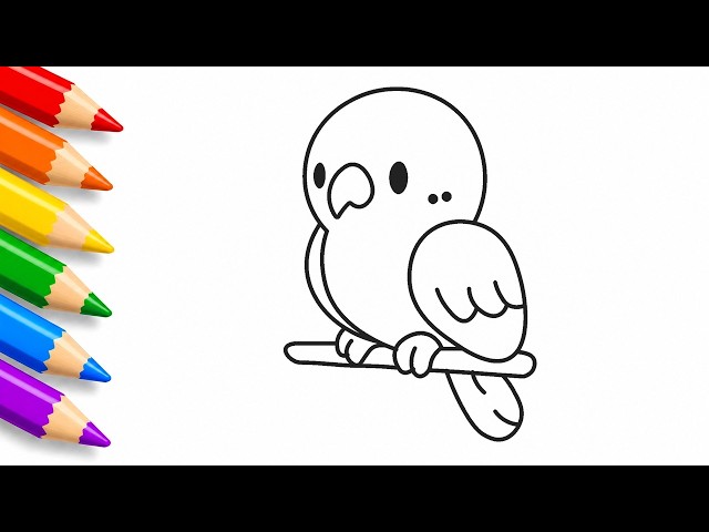 How to Draw Cute Bird. Step by Step | Easy Tutorial for Kids 🎨