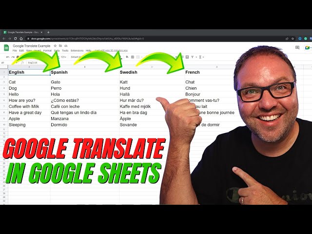 Google Translate in Google Sheets 101 (Google Translate Formula)