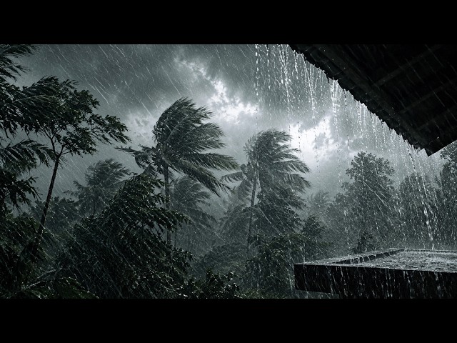 (No Ads) Real Heavy Rain 🌧️ & Powerful Thunderstorm ⛈️ | Deep Sleep & Relaxing Rain Sounds