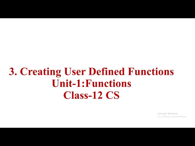 Creating User Defined Function || Class-12 Computer 💻 Science (CS) related topic