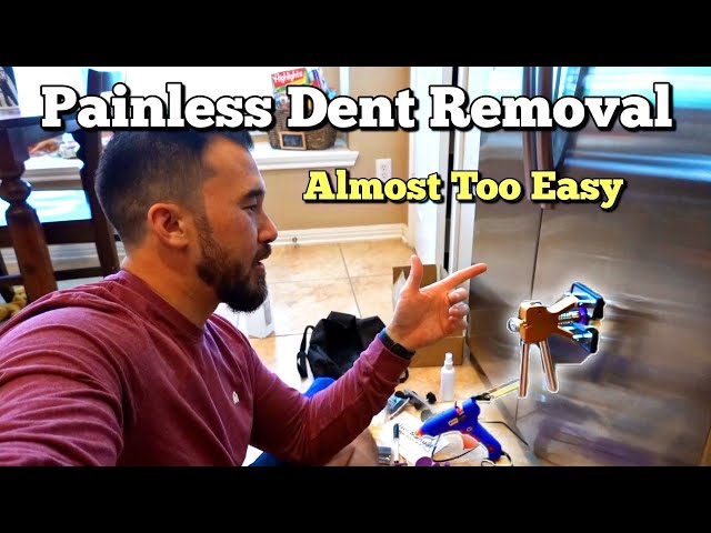 Removing Dent from A Refrigerator Door Using Amazon's Best Selling Kit   Its a How To and Review