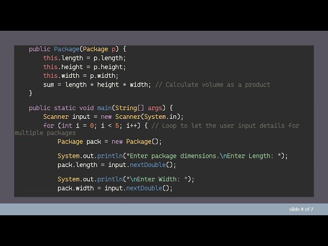 How to Use a Copy Constructor in Java for Shipping Package Dimensions