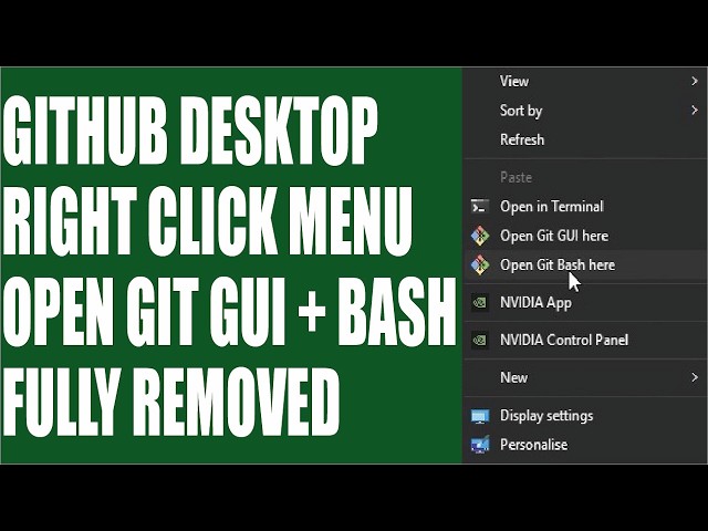 Remove Open Git Context Menu Right Click Options From Windows