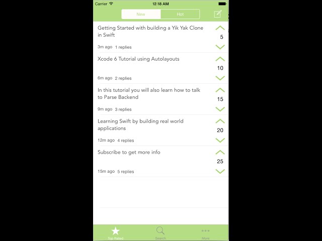Swift Tutorials : Building a Yik Yak iOS Clone in Xcode 6