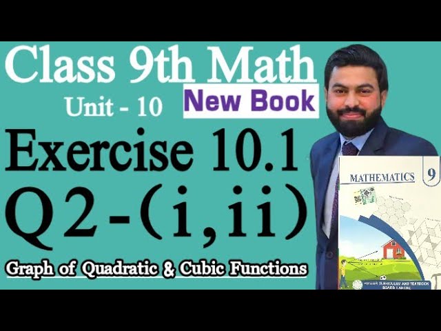 Class 9th Math New Book Ch 10 Exercise 10.1 Q2-(i,ii)-E.X 10.1-Graph of Quadratic & Cubic Functions