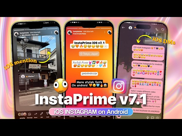 InstaPrime v7.1 iOS Instagram | iOS Font Packs + iOS Emojis & Backup File Android