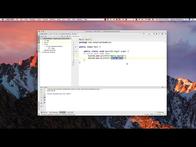 Java Programming Fundamentals : Example: Write your first code - Hello World