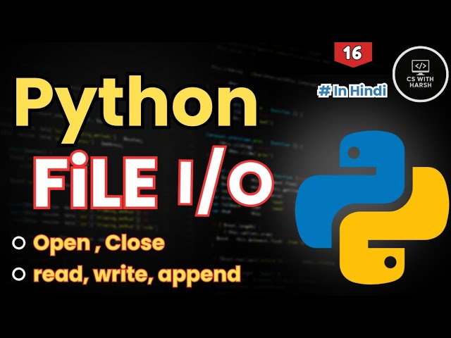 Learn Python File I/O in Hindi | Complete File Handling Guide #PythonTutorial