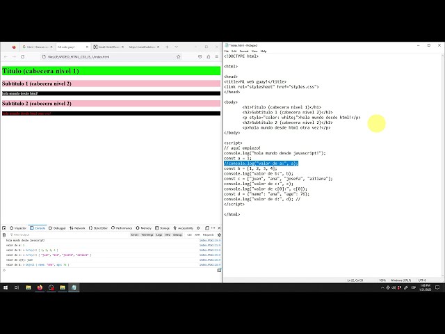 Programación Web (Tutorial 1):  HTML + CSS + JavaScript [audio: Español]
