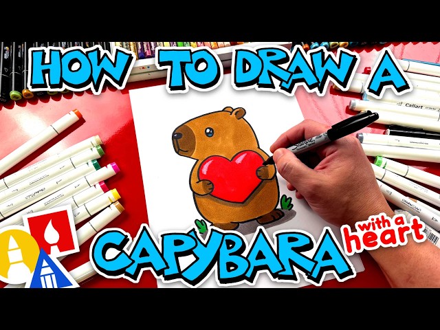How To Draw A Capybara Holding A Heart