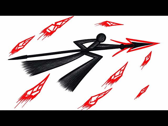 "How To Draw Stickman Spear Attack/Easy Stickman Drawing Tutorial/ Step By step/ Pencil Drawing "