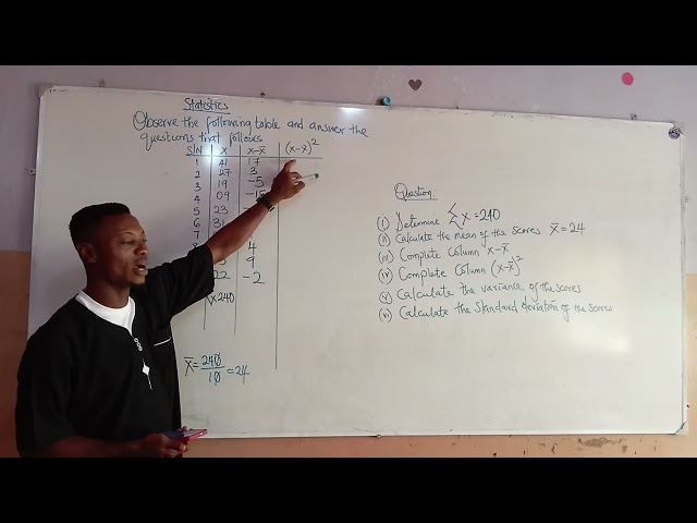 Mean, Variance and Standard deviation