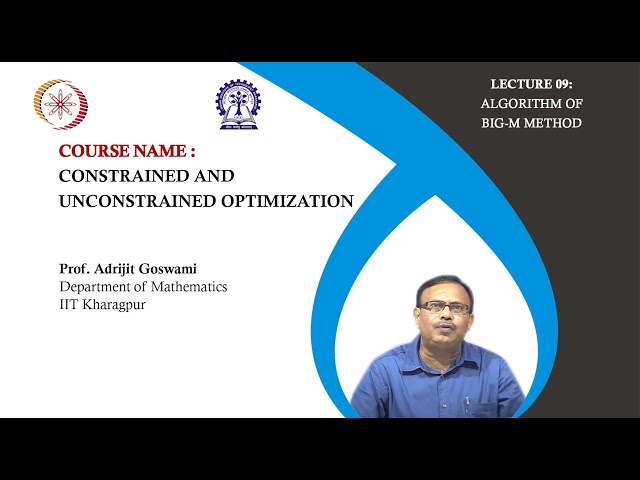 Lecture 9: Algorithm of BIG-M Method