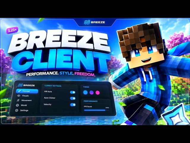 Breeze Client (1.21 - 1.21.11+) - Best Free Minecraft Hacked Client for PvP in 2026! | Java 🔥