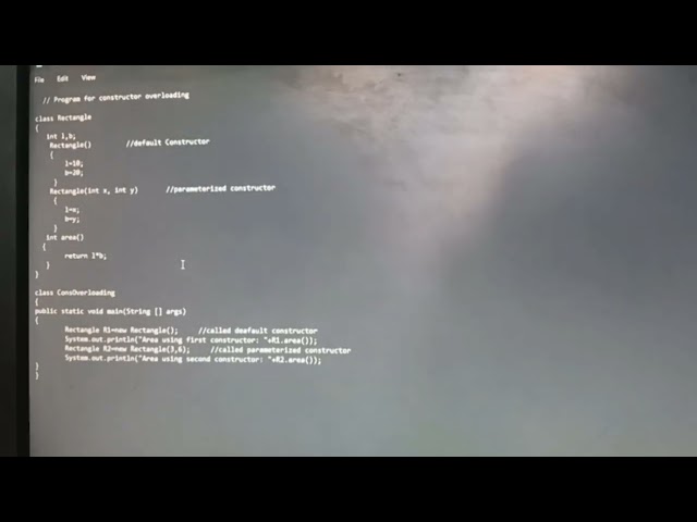 Practical No 07 To study and implement constructor overloading in Java.