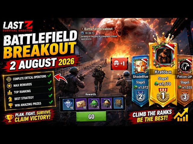 Battlefield Breakout 2 August 2026... Last Z Survival Shooter 