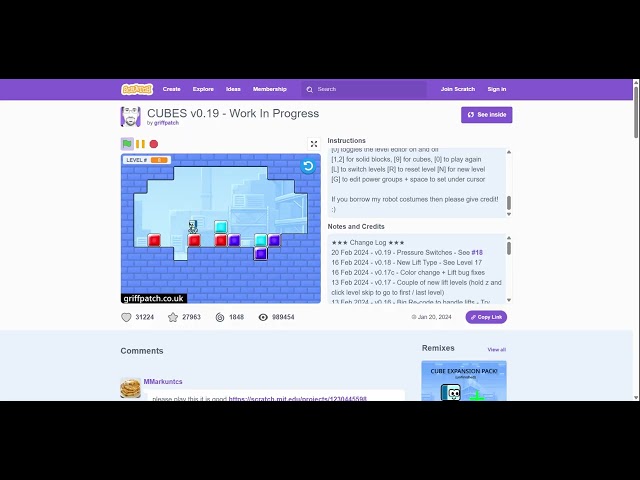 Playing Griffpatch Cube Until LV8