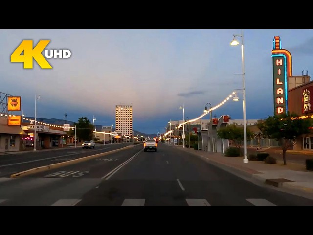 Albuquerque New Mexico 4K Driving Tour | Neon Signs and City Streets ABQ