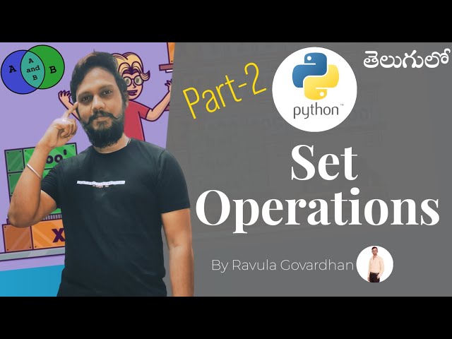 [Python in Telugu]: Python Set Operations | Different Set Operations in Python | Python Set Example