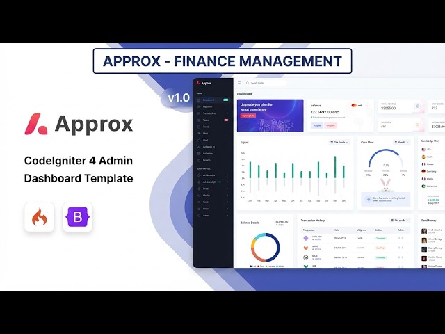 CodeIgniter 4 Admin Dashboard Template Approx Reviewed