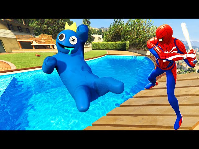GTA 5 Spiderman & Rainbow Team Pool Parkour Compilation (Fails, Ragdolls)