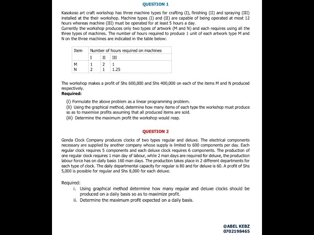 Linear Programming - Graphical Method