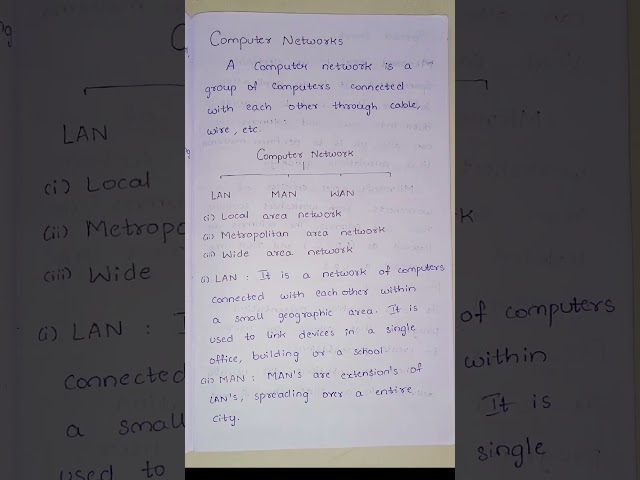 What is Computer Network? and its types. #networks #computernotes