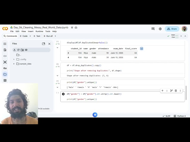 Clean Messy Real-World Data with Pandas | Missing Values, Duplicates & Data Types | Day 6